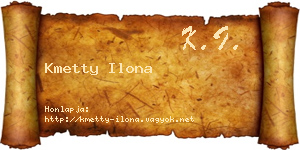 Kmetty Ilona névjegykártya