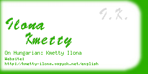 ilona kmetty business card